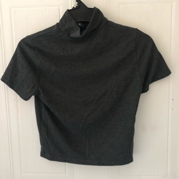 Forever 21 Mock Neck Cropped Tee - Picture 2 of 2